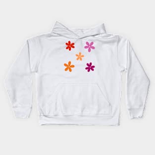 Minimalist Abstract Flowers - Lesbian Pride Kids Hoodie